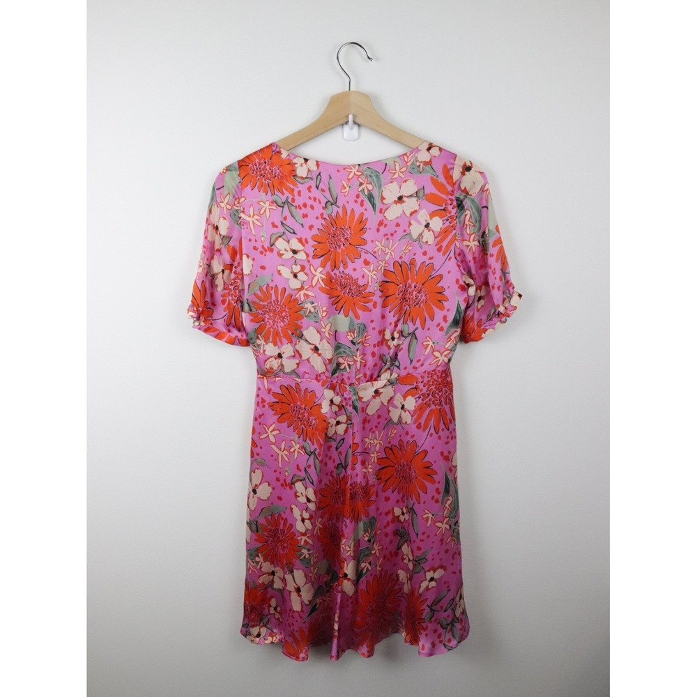 NEW Sezane Sola Dress 34 US 2 Silk Floral Pink - Picture 3 of 11